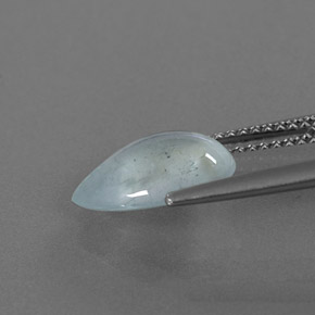 2.29캐럿 천연 라이트 블루 그린 아쿠아마린, 투명한, 11.4×8.6 mm, 투명/반투명