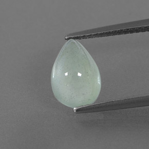 2.54캐럿 천연 라이트 블루 그린 아쿠아마린, 투명한, 10.2×7 mm, 투명/반투명