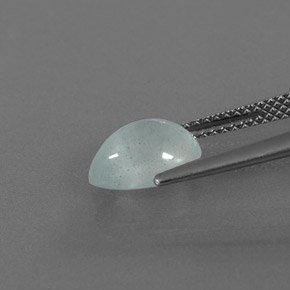 2.03캐럿 천연 라이트 블루 그린 아쿠아마린, 투명한, 9.5×7.3 mm, 투명/반투명