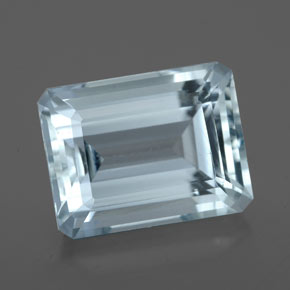 4.80캐럿 천연 라이트 블루 아쿠아마린, 에메랄드 컷, 11.4×8.7 mm, VVS