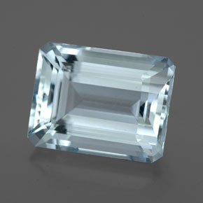 4.80캐럿 천연 라이트 블루 아쿠아마린, 에메랄드 컷, 11.4×8.7 mm, VVS