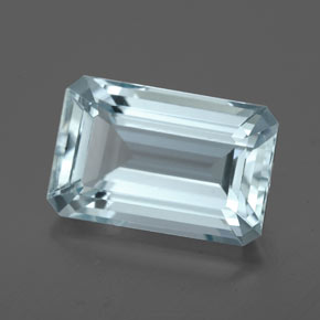 3.93캐럿 천연 라이트 블루 아쿠아마린, 에메랄드 컷, 11.9×7.8 mm, VVS