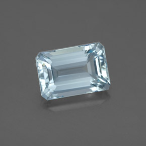 2.86캐럿 천연 라이트 블루 아쿠아마린, 에메랄드 컷, 10.2×7.1 mm, VVS