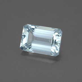 2.86캐럿 천연 라이트 블루 아쿠아마린, 에메랄드 컷, 10.2×7.1 mm, VVS