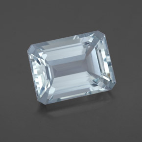 4.04캐럿 천연 라이트 블루 아쿠아마린, 에메랄드 컷, 11.1×8.4 mm, VVS