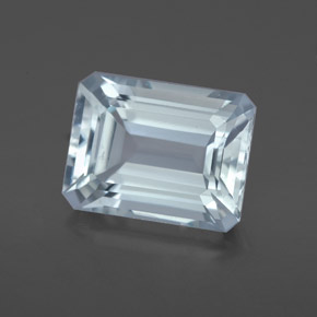 4.04캐럿 천연 라이트 블루 아쿠아마린, 에메랄드 컷, 11.1×8.4 mm, VVS