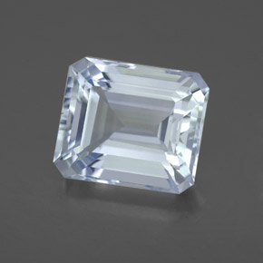 4.19캐럿 천연 라이트 블루 아쿠아마린, 에메랄드 컷, 10.6×9 mm, VVS