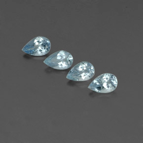 캐럿 천연 라이트 블루 아쿠아마린 보석, 배 모양, 6.1×4 mm, VVS-VS