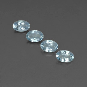 캐럿 천연 라이트 블루 아쿠아마린 보석, 타원형 컷, 6.1×4.1 mm, VVS-VS