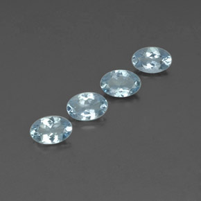 캐럿 천연 라이트 블루 아쿠아마린 보석, 타원형 컷, 6.1×4.1 mm, VVS-VS