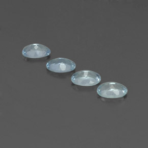 캐럿 천연 라이트 블루 아쿠아마린 보석, 타원형 컷, 6.1×4.1 mm, VVS-VS