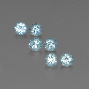 캐럿 천연 라이트 블루 아쿠아마린 보석, 라운드 컷, 4.15 mm, VVS-VS