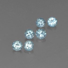 캐럿 천연 라이트 블루 아쿠아마린 보석, 라운드 컷, 4.15 mm, VVS-VS