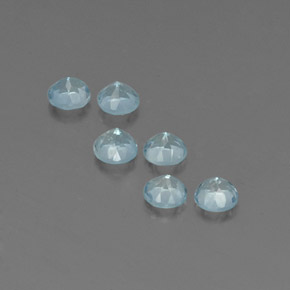 캐럿 천연 라이트 블루 아쿠아마린 보석, 라운드 컷, 4.15 mm, VVS-VS