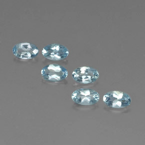 캐럿 천연 라이트 블루 아쿠아마린 보석, 타원형 컷, 5.1×3.2 mm, VVS