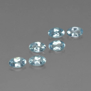 캐럿 천연 라이트 블루 아쿠아마린 보석, 타원형 컷, 5.1×3.2 mm, VVS