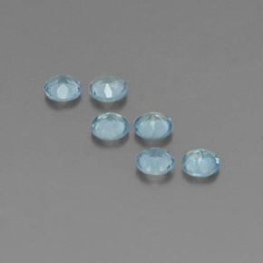 캐럿 천연 라이트 블루 아쿠아마린 보석, 라운드 컷, 4.10 mm, VVS-VS