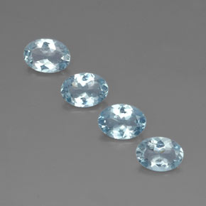 캐럿 천연 라이트 블루 아쿠아마린 보석, 타원형 컷, 7×5.1 mm, VVS-VS