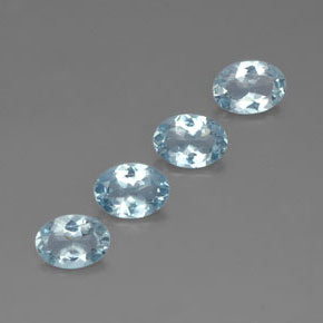 캐럿 천연 라이트 블루 아쿠아마린 보석, 타원형 컷, 7×5.1 mm, VVS-VS