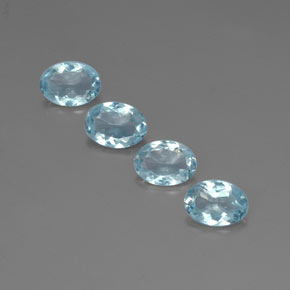 캐럿 천연 라이트 블루 아쿠아마린 보석, 타원형 컷, 7.1×5.1 mm, VS