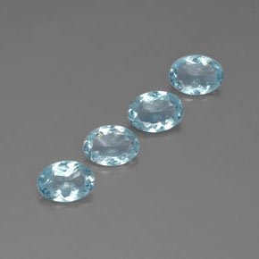 캐럿 천연 라이트 블루 아쿠아마린 보석, 타원형 컷, 7.1×5.1 mm, VS