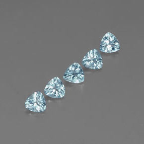 캐럿 천연 라이트 블루 아쿠아마린 보석, 트릴리언, 4.3×4.2 mm, VVS-VS