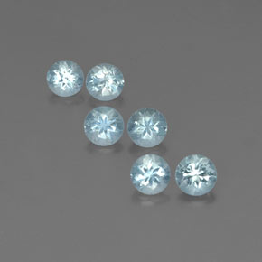 캐럿 천연 라이트 블루 아쿠아마린 보석, 라운드 컷, 3.61 mm, VS