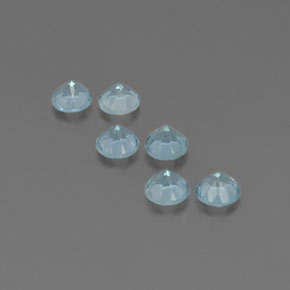 캐럿 천연 라이트 블루 아쿠아마린 보석, 라운드 컷, 3.61 mm, VS