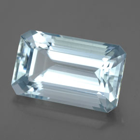 5.33캐럿 천연 라이트 블루 아쿠아마린, 에메랄드 컷, 13.5×8.3 mm, VS