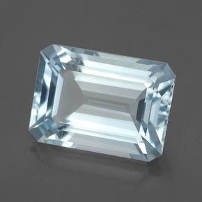 4.37캐럿 천연 라이트 블루 아쿠아마린, 에메랄드 컷, 11.8×8.4 mm, VS