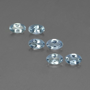 캐럿 천연 라이트 블루 아쿠아마린 보석, 타원형 컷, 5×3.1 mm, VS