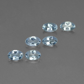 캐럿 천연 라이트 블루 아쿠아마린 보석, 타원형 컷, 5×3.1 mm, VS