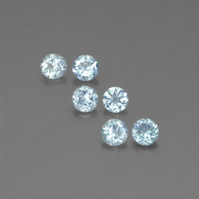 캐럿 천연 라이트 블루 아쿠아마린 보석, 라운드 컷, 3.99 mm, VS