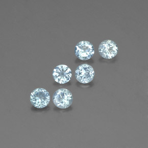 캐럿 천연 라이트 블루 아쿠아마린 보석, 라운드 컷, 3.99 mm, VS