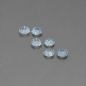 캐럿 천연 라이트 블루 아쿠아마린 보석, 라운드 컷, 3.99 mm, VS