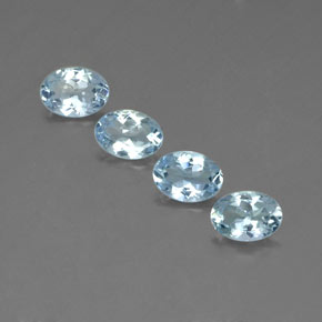 캐럿 천연 라이트 블루 아쿠아마린 보석, 타원형 컷, 7.1×5.1 mm, VVS-VS