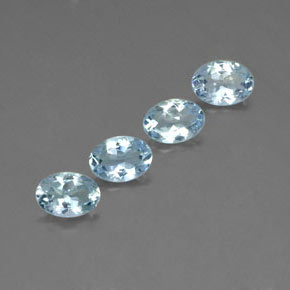 캐럿 천연 라이트 블루 아쿠아마린 보석, 타원형 컷, 7.1×5.1 mm, VVS-VS