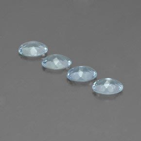 캐럿 천연 라이트 블루 아쿠아마린 보석, 타원형 컷, 7.1×5.1 mm, VVS-VS