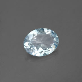 1.38캐럿 천연 라이트 그린 블루 아쿠아마린, 타원형 컷, 9.1×7.1 mm, VS