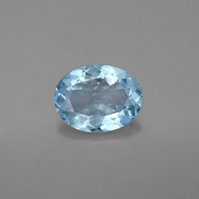 1.37캐럿 천연 라이트 그린 블루 아쿠아마린, 타원형 컷, 9.2×7.1 mm, VS