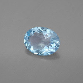 1.37캐럿 천연 라이트 그린 블루 아쿠아마린, 타원형 컷, 9.2×7.1 mm, VS