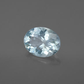 1.66캐럿 천연 라이트 그린 블루 아쿠아마린, 타원형 컷, 9.1×7.2 mm, VS