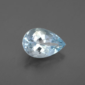 1.34캐럿 천연 라이트 그린 블루 아쿠아마린, 배 모양, 9.1×6.2 mm, VS