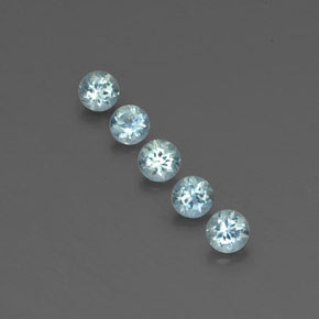 캐럿 천연 라이트 그린 블루 아쿠아마린 보석, 라운드 컷, 4.25 mm, VS