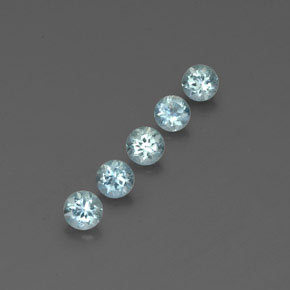 캐럿 천연 라이트 그린 블루 아쿠아마린 보석, 라운드 컷, 4.25 mm, VS