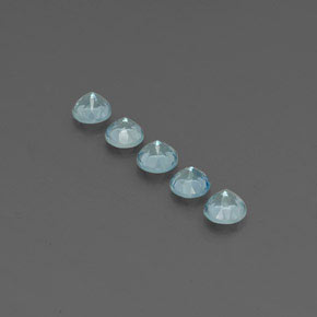 캐럿 천연 라이트 그린 블루 아쿠아마린 보석, 라운드 컷, 4.25 mm, VS