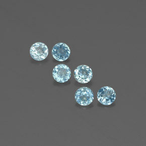 캐럿 천연 라이트 그린 블루 아쿠아마린 보석, 라운드 컷, 4.16 mm, VS