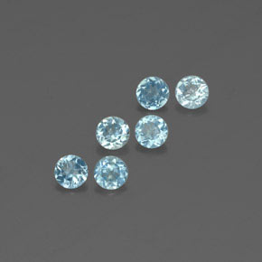 캐럿 천연 라이트 그린 블루 아쿠아마린 보석, 라운드 컷, 4.16 mm, VS