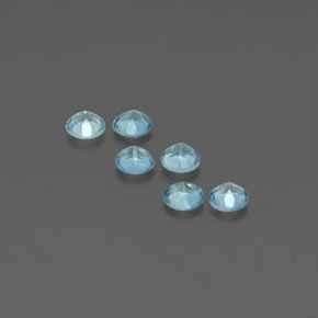캐럿 천연 라이트 그린 블루 아쿠아마린 보석, 라운드 컷, 4.16 mm, VS