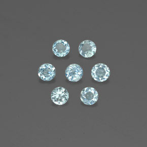 캐럿 천연 라이트 그린 블루 아쿠아마린 보석, 라운드 컷, 4.00 mm, VS